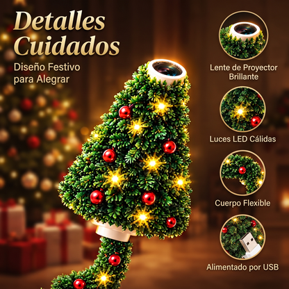 Árbol proyector navideño con 6 escenas mágicas