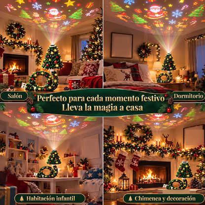 Árbol proyector navideño con 6 escenas mágicas